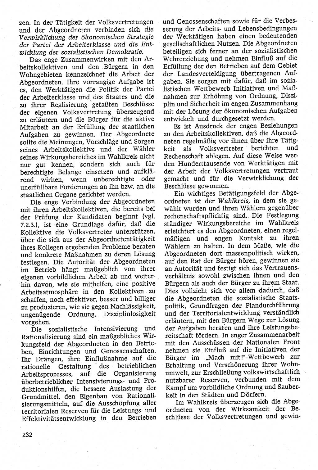 Staatsrecht der DDR [Deutsche Demokratische Republik (DDR)], Lehrbuch 1984, Seite 232 (St.-R. DDR Lb. 1984, S. 232)