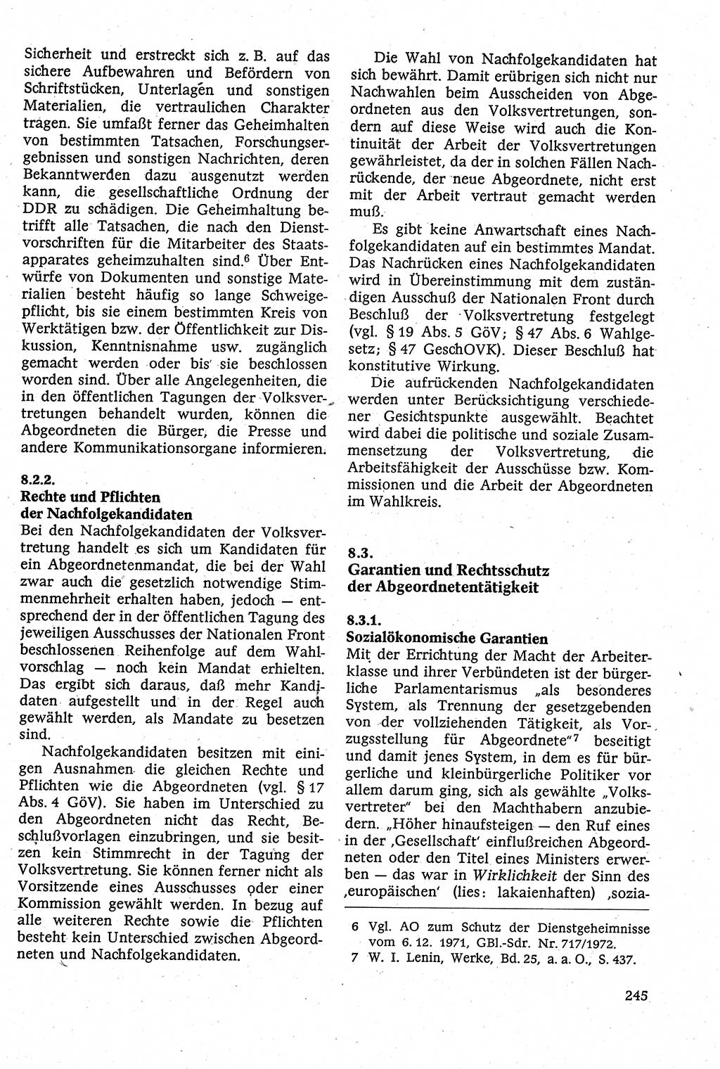 Staatsrecht der DDR [Deutsche Demokratische Republik (DDR)], Lehrbuch 1984, Seite 245 (St.-R. DDR Lb. 1984, S. 245)