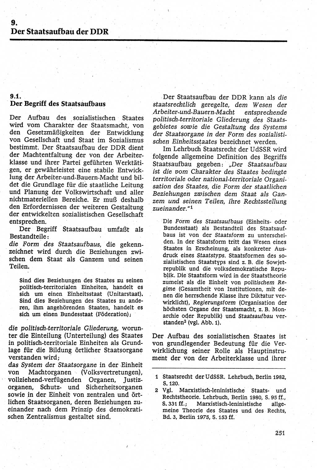 Staatsrecht der DDR [Deutsche Demokratische Republik (DDR)], Lehrbuch 1984, Seite 251 (St.-R. DDR Lb. 1984, S. 251)