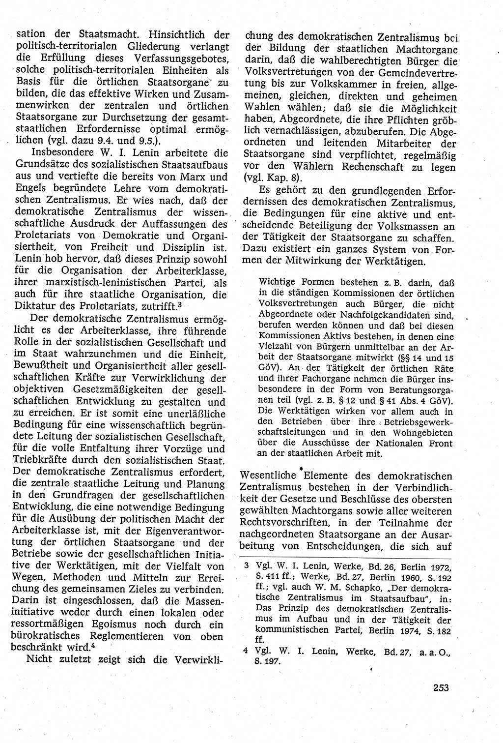 Staatsrecht der DDR [Deutsche Demokratische Republik (DDR)], Lehrbuch 1984, Seite 253 (St.-R. DDR Lb. 1984, S. 253)