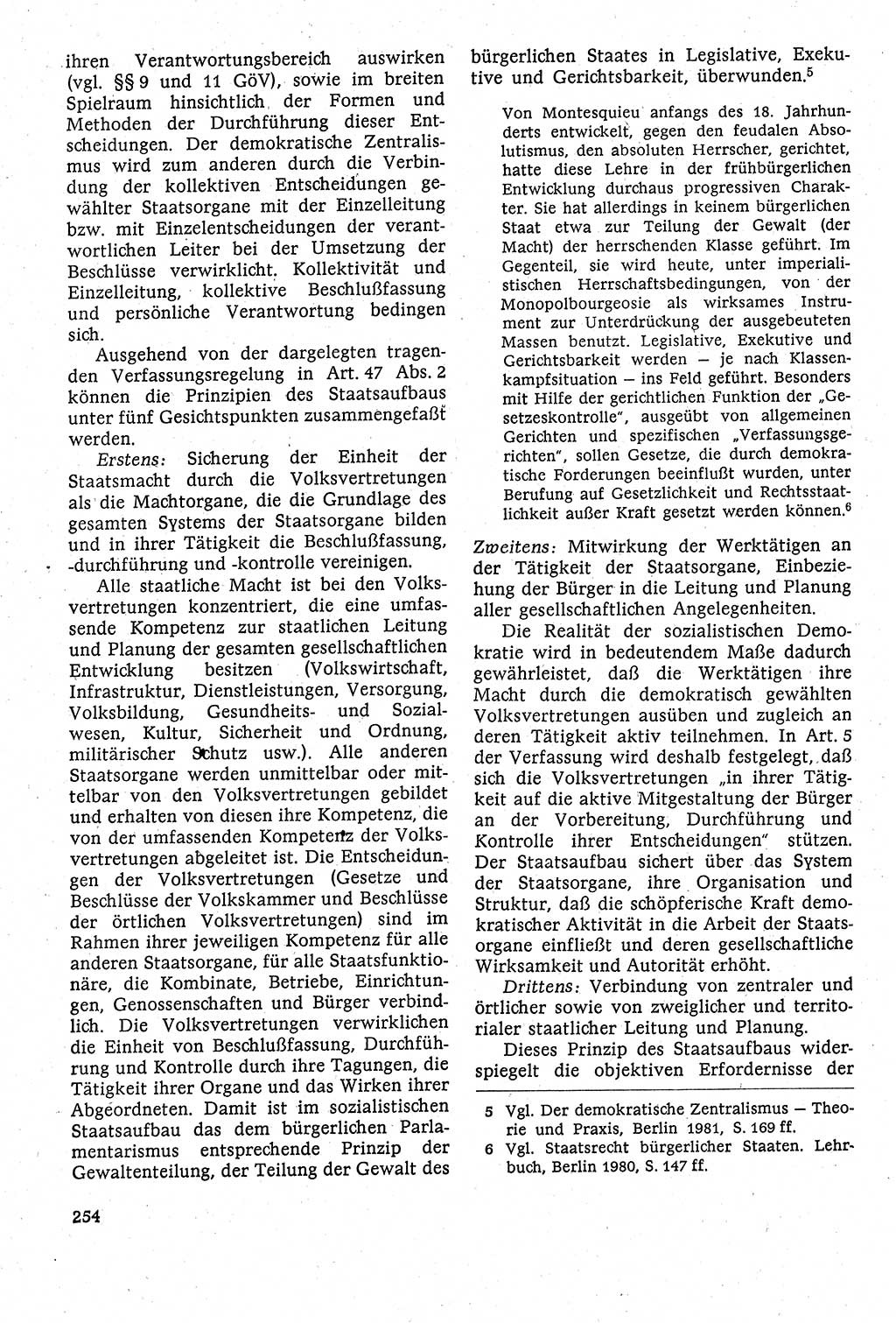 Staatsrecht der DDR [Deutsche Demokratische Republik (DDR)], Lehrbuch 1984, Seite 254 (St.-R. DDR Lb. 1984, S. 254)