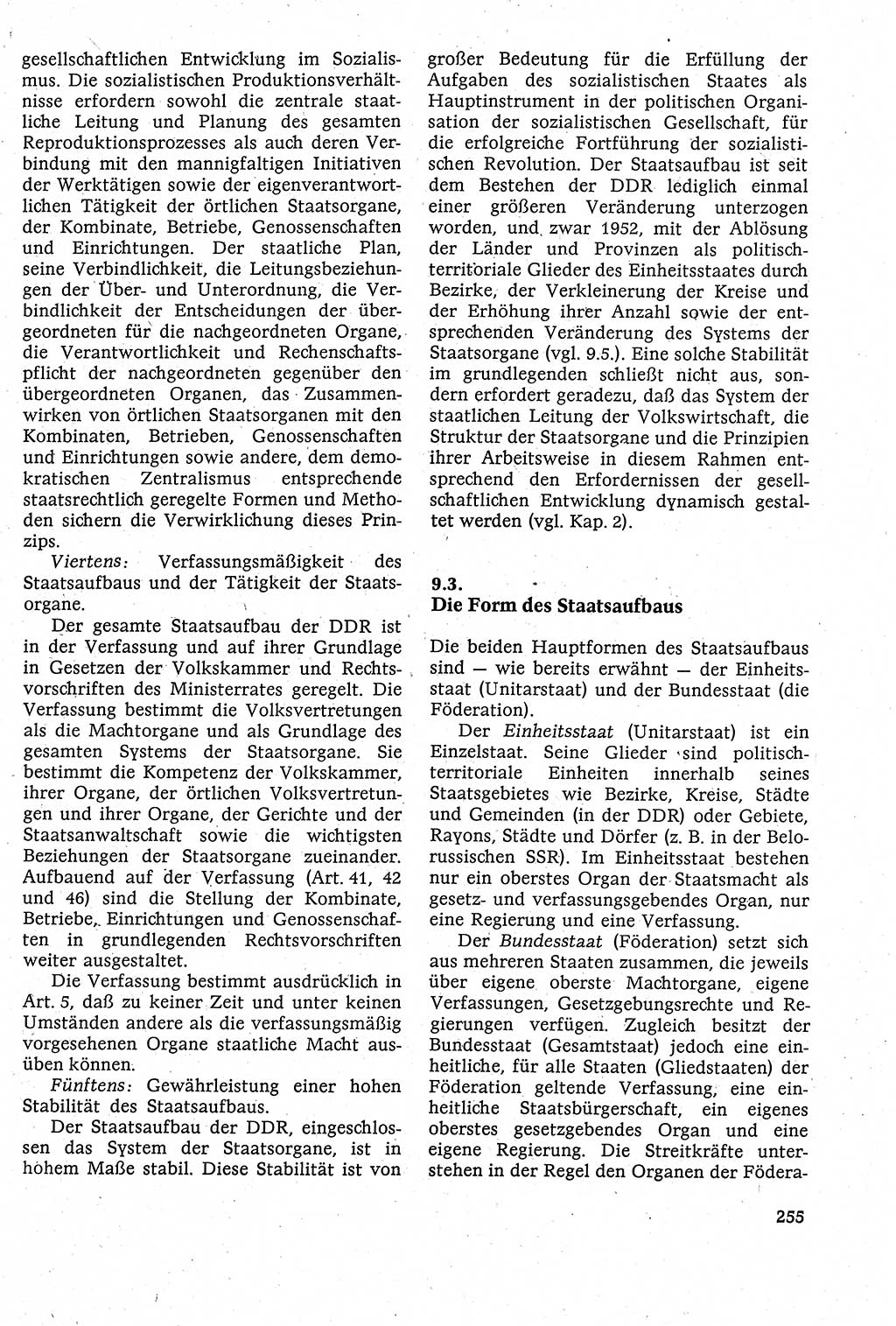 Staatsrecht der DDR [Deutsche Demokratische Republik (DDR)], Lehrbuch 1984, Seite 255 (St.-R. DDR Lb. 1984, S. 255)