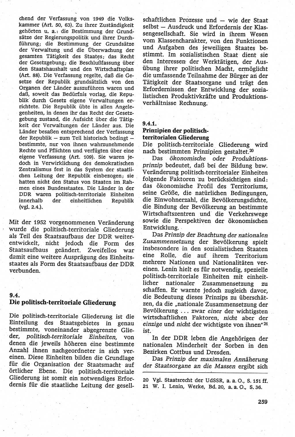 Staatsrecht der DDR [Deutsche Demokratische Republik (DDR)], Lehrbuch 1984, Seite 259 (St.-R. DDR Lb. 1984, S. 259)