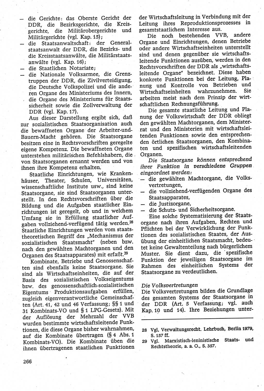 Staatsrecht der DDR [Deutsche Demokratische Republik (DDR)], Lehrbuch 1984, Seite 266 (St.-R. DDR Lb. 1984, S. 266)