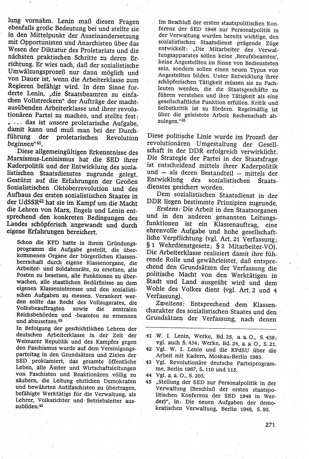 Staatsrecht der DDR [Deutsche Demokratische Republik (DDR)], Lehrbuch 1984, Seite 271 (St.-R. DDR Lb. 1984, S. 271)
