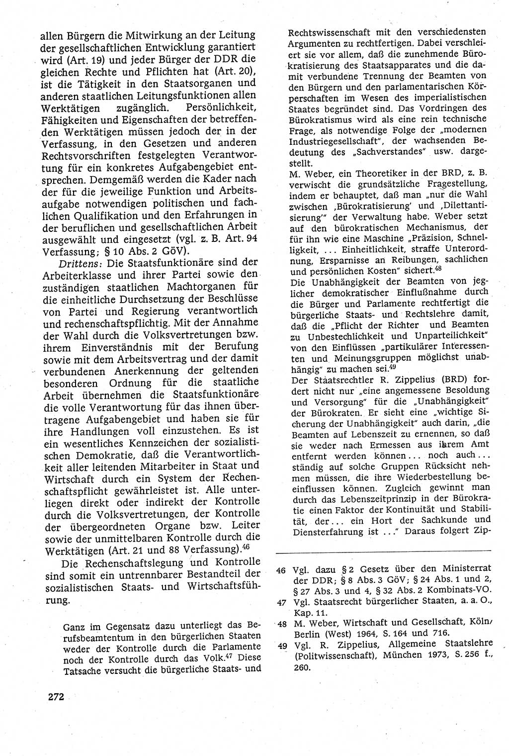 Staatsrecht der DDR [Deutsche Demokratische Republik (DDR)], Lehrbuch 1984, Seite 272 (St.-R. DDR Lb. 1984, S. 272)