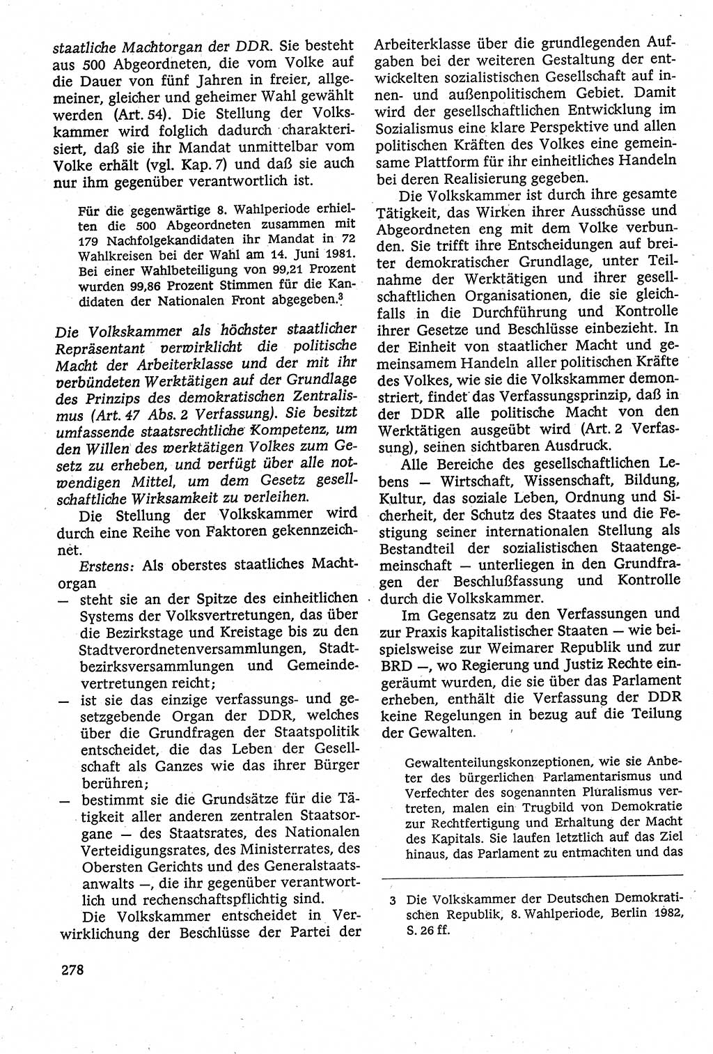 Staatsrecht der DDR [Deutsche Demokratische Republik (DDR)], Lehrbuch 1984, Seite 278 (St.-R. DDR Lb. 1984, S. 278)