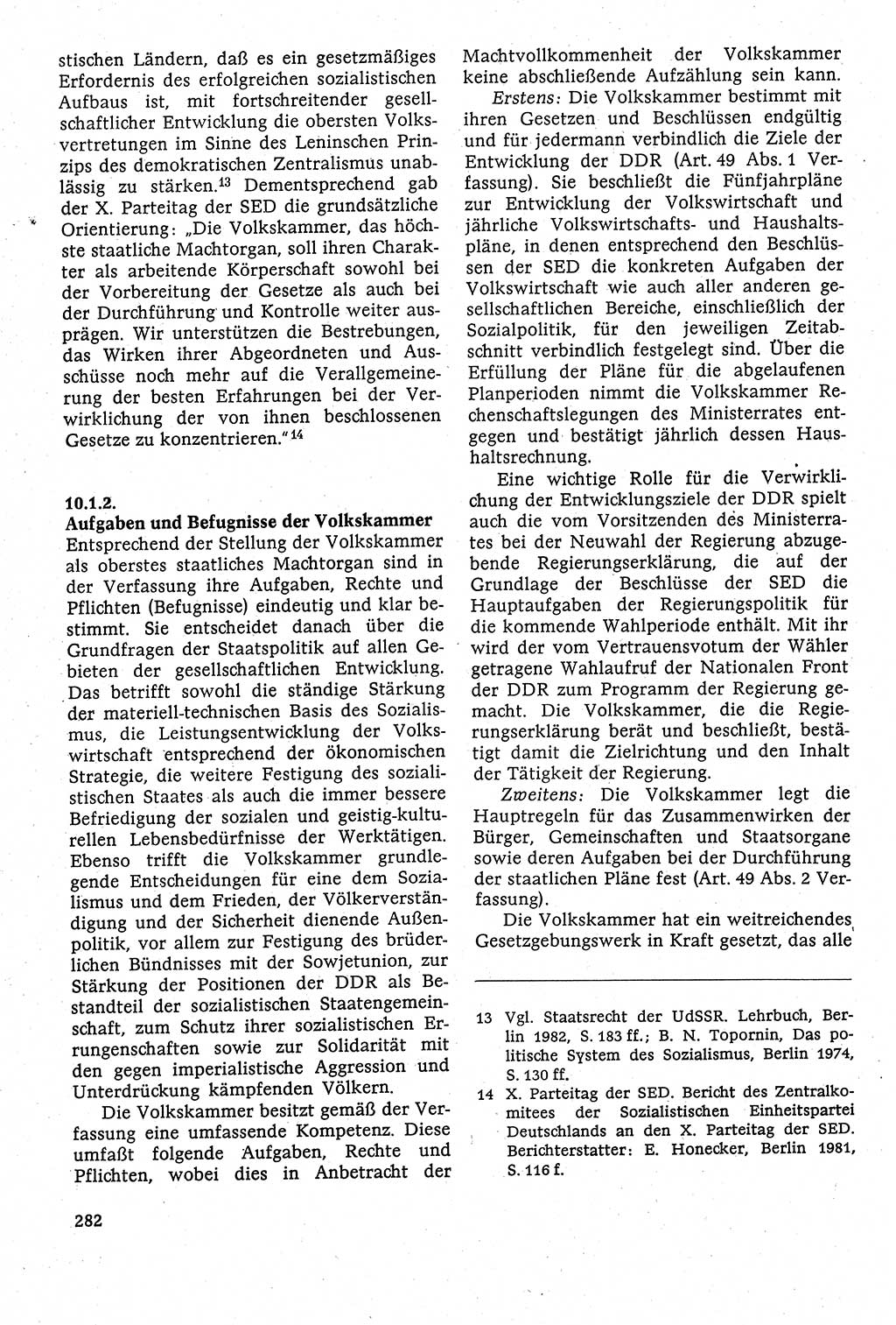 Staatsrecht der DDR [Deutsche Demokratische Republik (DDR)], Lehrbuch 1984, Seite 282 (St.-R. DDR Lb. 1984, S. 282)