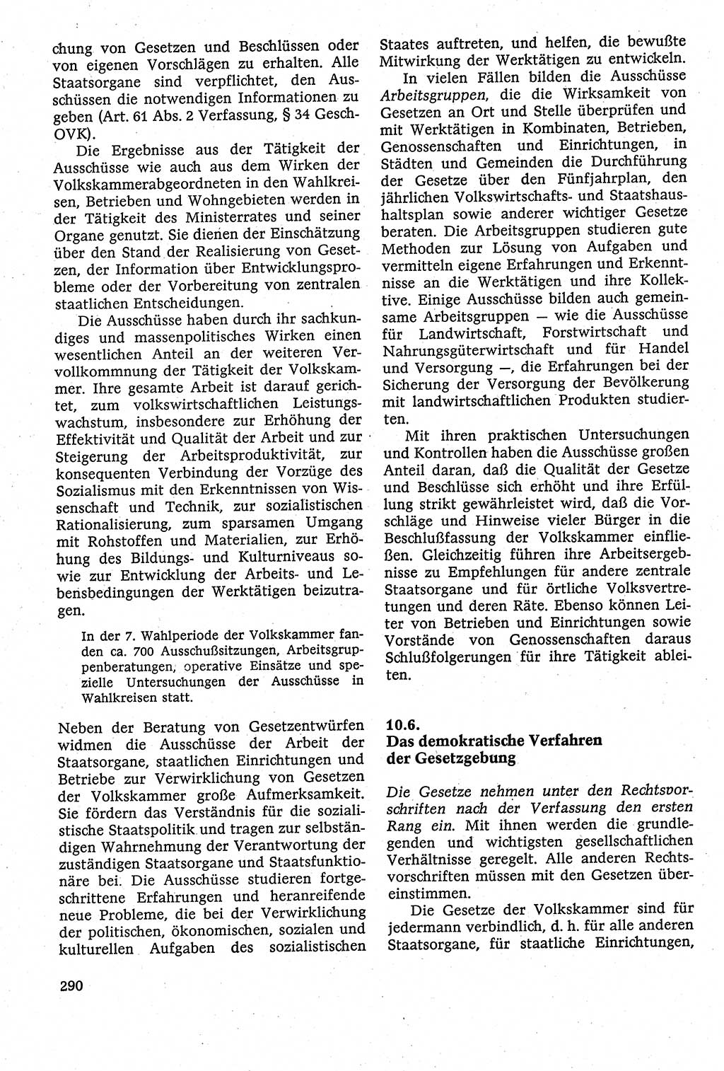 Staatsrecht der DDR [Deutsche Demokratische Republik (DDR)], Lehrbuch 1984, Seite 290 (St.-R. DDR Lb. 1984, S. 290)