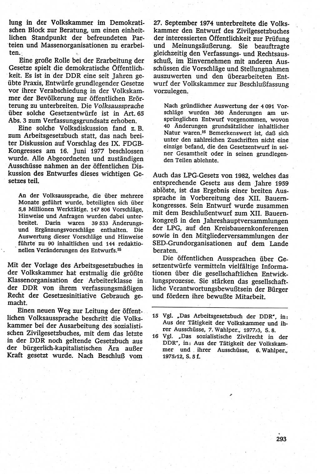 Staatsrecht der DDR [Deutsche Demokratische Republik (DDR)], Lehrbuch 1984, Seite 293 (St.-R. DDR Lb. 1984, S. 293)