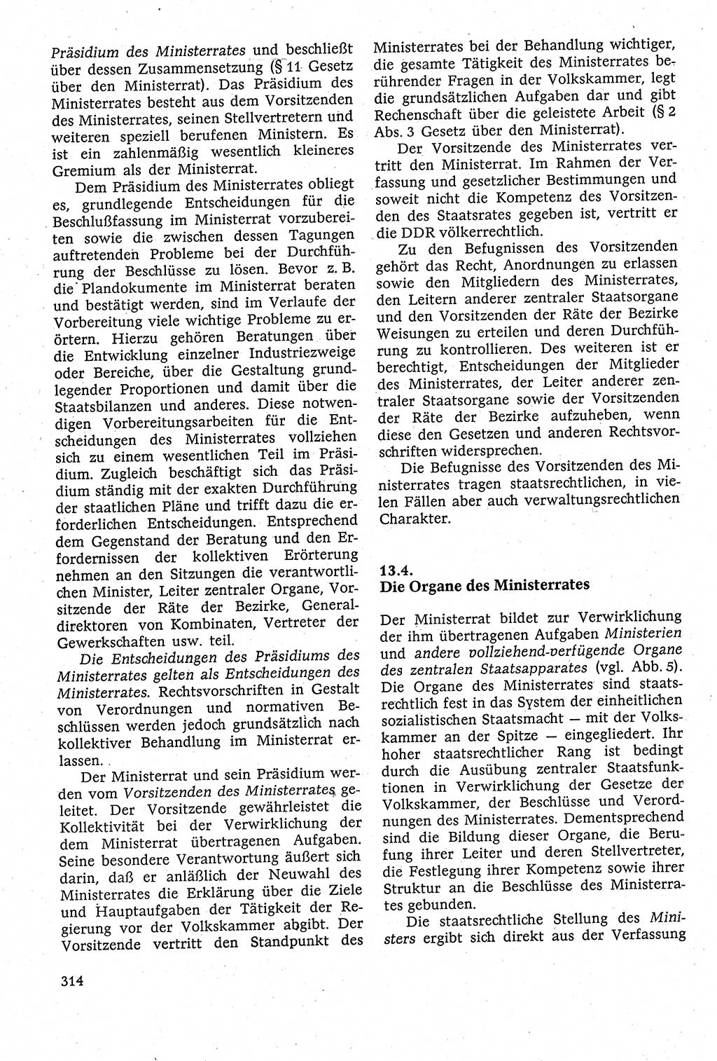 Staatsrecht der DDR [Deutsche Demokratische Republik (DDR)], Lehrbuch 1984, Seite 314 (St.-R. DDR Lb. 1984, S. 314)