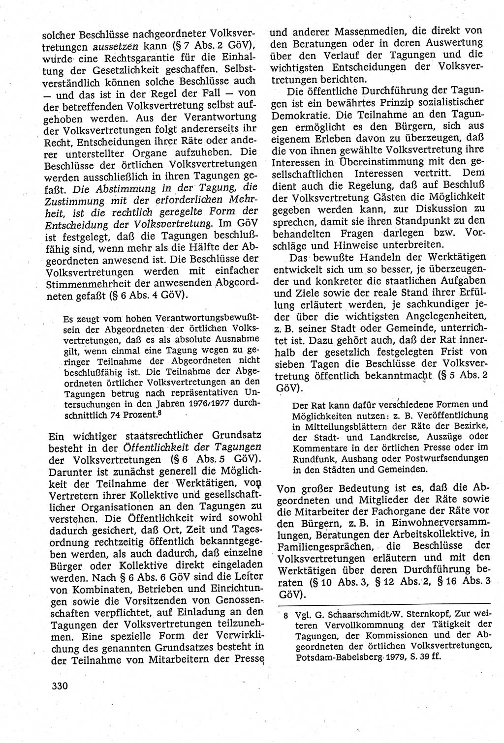 Staatsrecht der DDR [Deutsche Demokratische Republik (DDR)], Lehrbuch 1984, Seite 330 (St.-R. DDR Lb. 1984, S. 330)