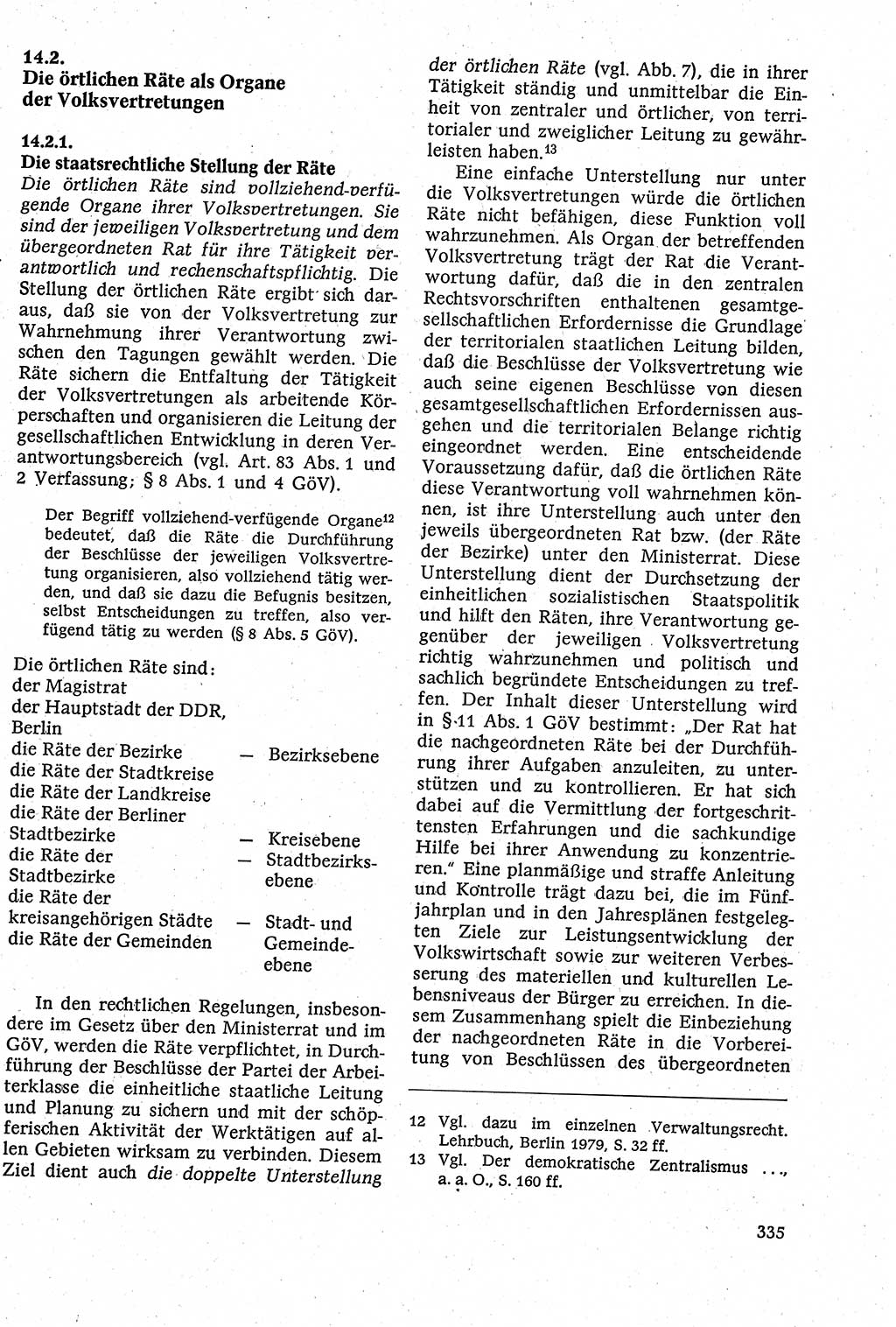Staatsrecht der DDR [Deutsche Demokratische Republik (DDR)], Lehrbuch 1984, Seite 335 (St.-R. DDR Lb. 1984, S. 335)