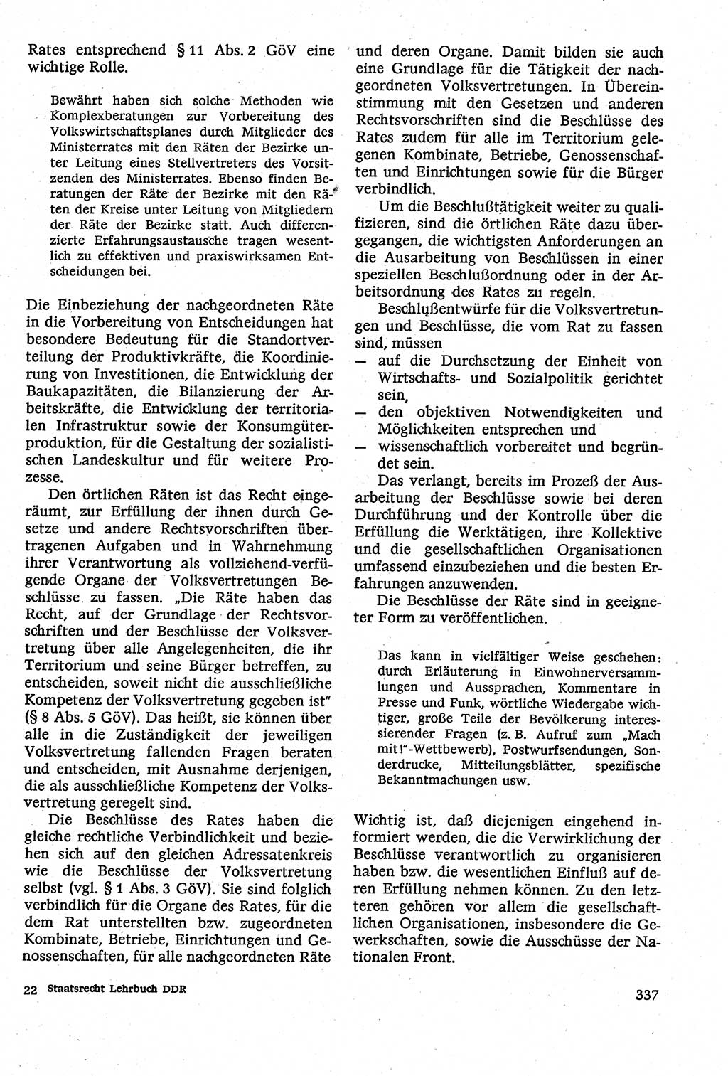 Staatsrecht der DDR [Deutsche Demokratische Republik (DDR)], Lehrbuch 1984, Seite 337 (St.-R. DDR Lb. 1984, S. 337)
