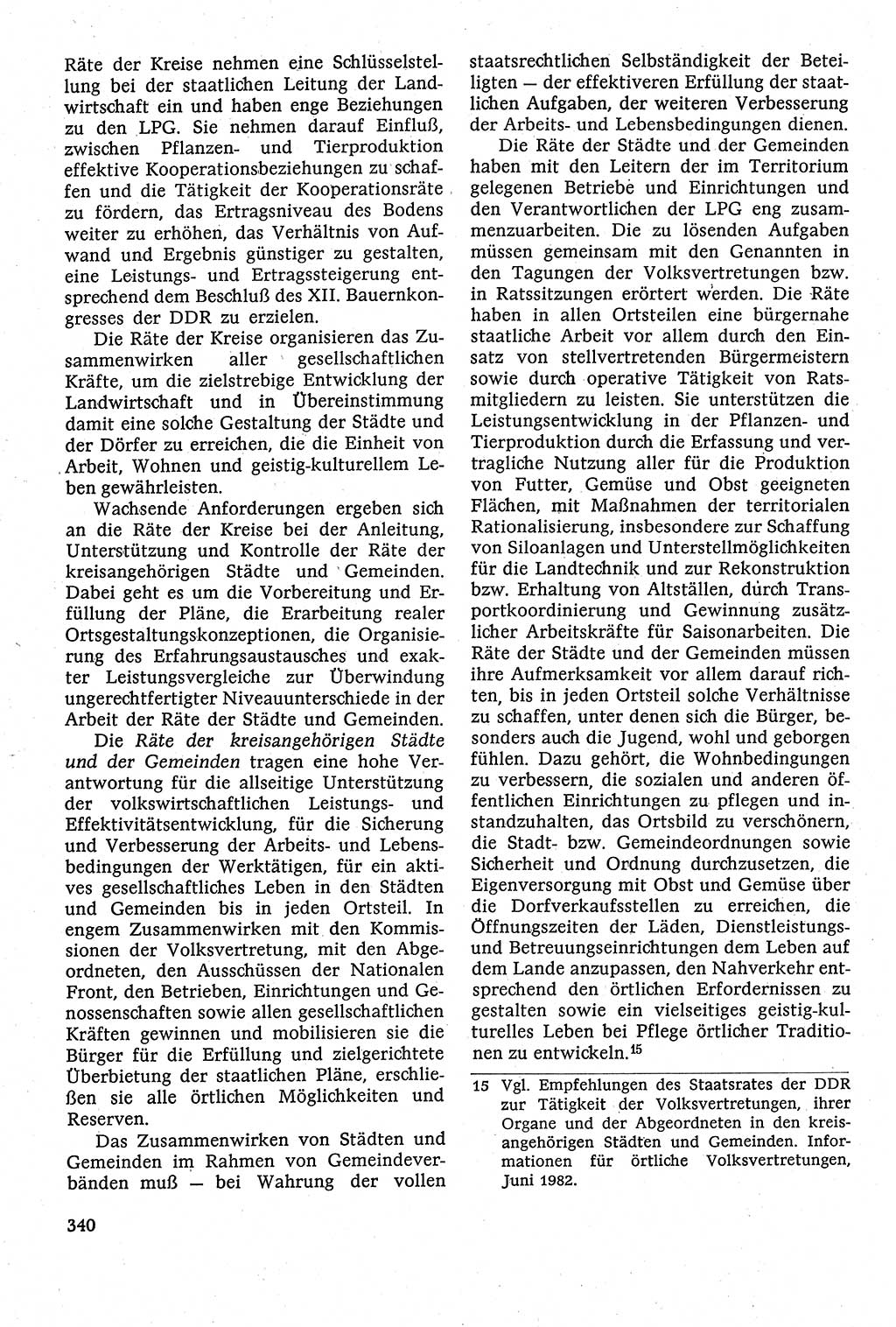 Staatsrecht der DDR [Deutsche Demokratische Republik (DDR)], Lehrbuch 1984, Seite 340 (St.-R. DDR Lb. 1984, S. 340)