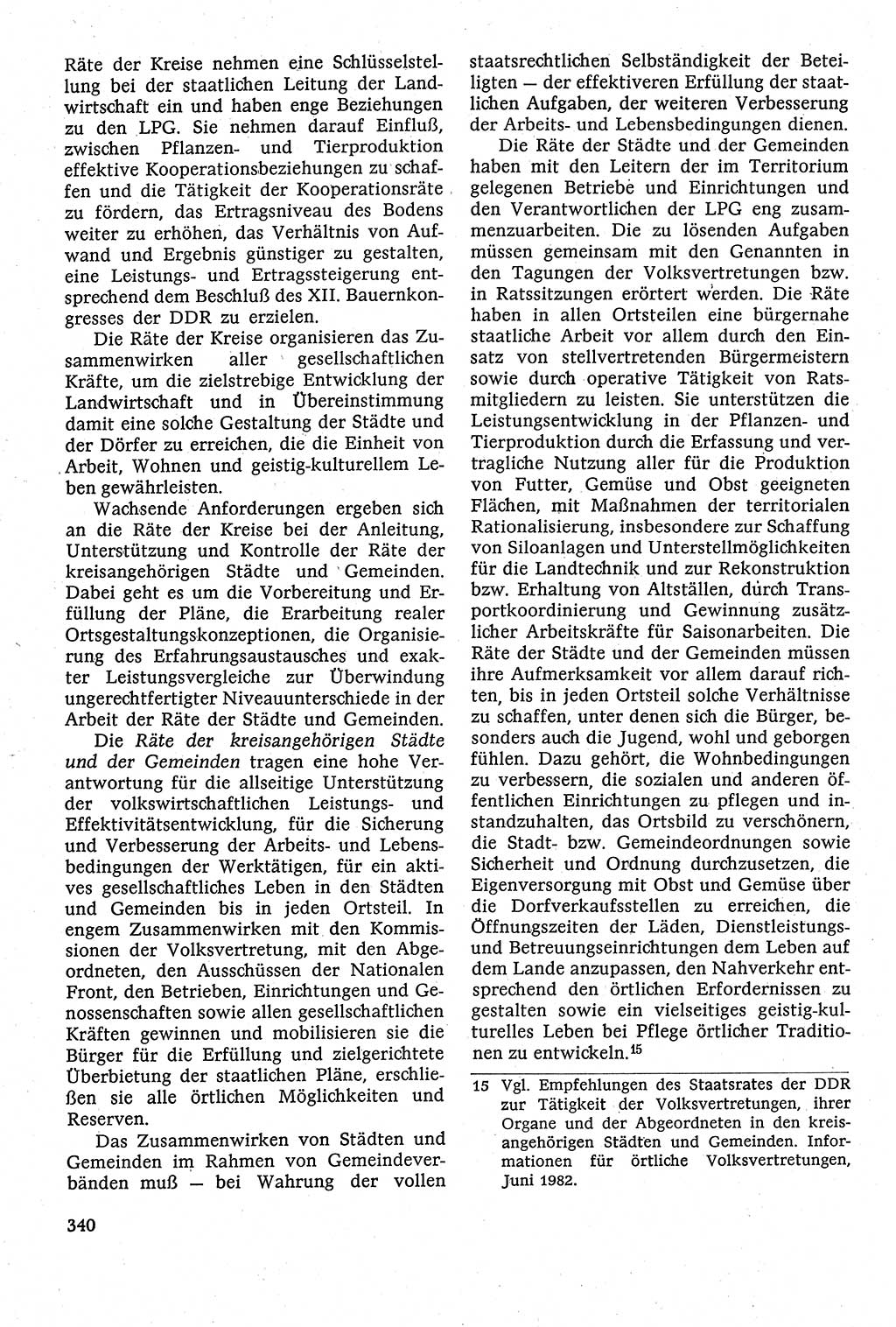 Staatsrecht der DDR [Deutsche Demokratische Republik (DDR)], Lehrbuch 1984, Seite 340 (St.-R. DDR Lb. 1984, S. 340)