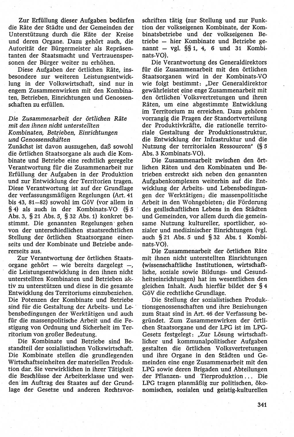 Staatsrecht der DDR [Deutsche Demokratische Republik (DDR)], Lehrbuch 1984, Seite 341 (St.-R. DDR Lb. 1984, S. 341)