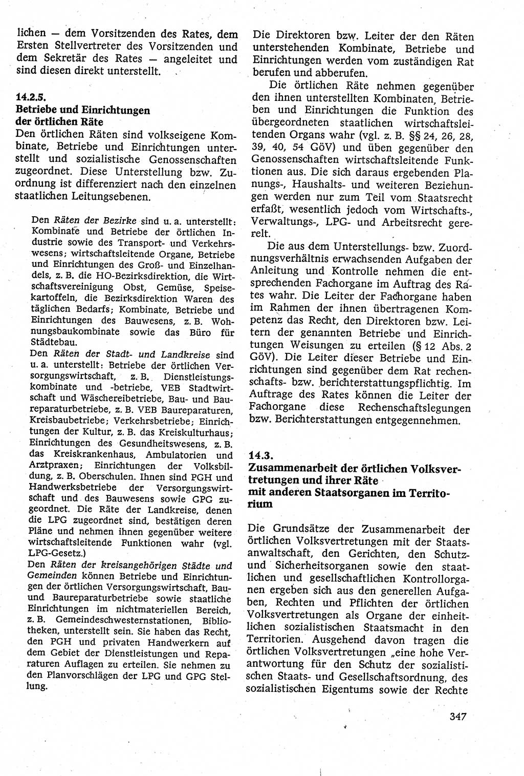 Staatsrecht der DDR [Deutsche Demokratische Republik (DDR)], Lehrbuch 1984, Seite 347 (St.-R. DDR Lb. 1984, S. 347)