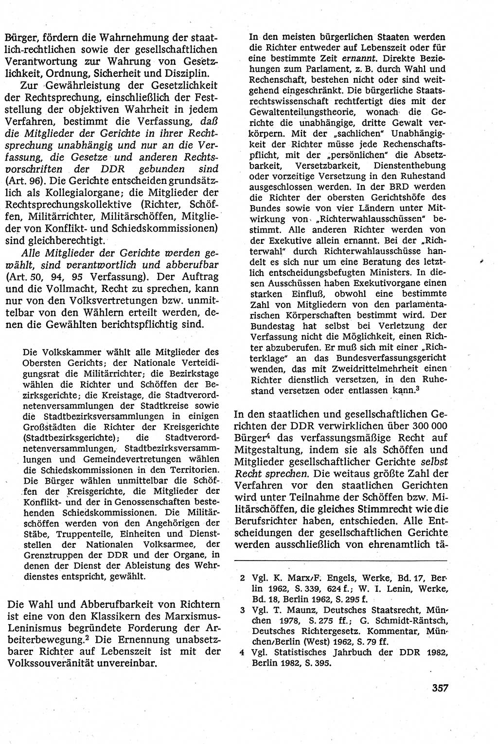 Staatsrecht der DDR [Deutsche Demokratische Republik (DDR)], Lehrbuch 1984, Seite 357 (St.-R. DDR Lb. 1984, S. 357)