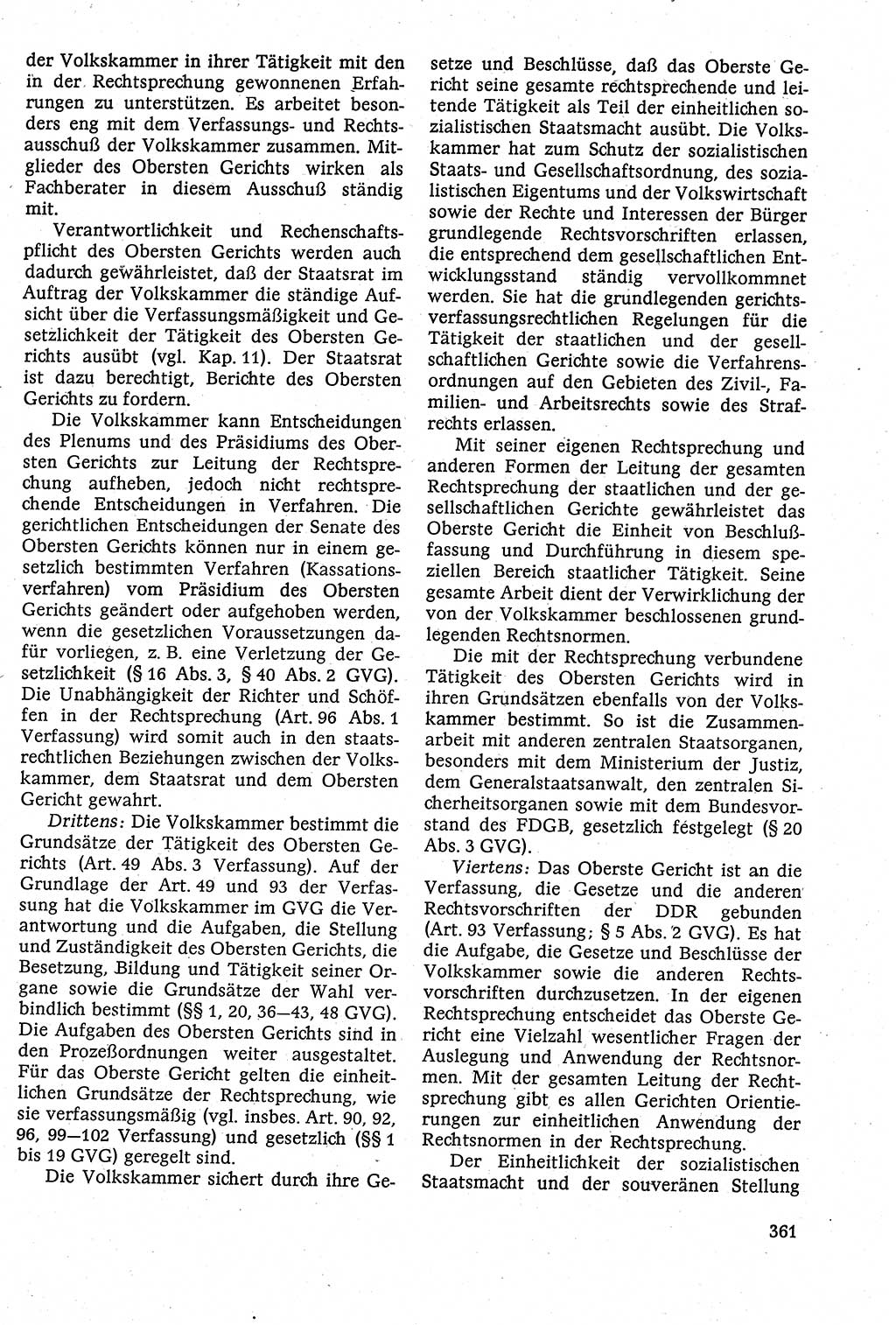 Staatsrecht der DDR [Deutsche Demokratische Republik (DDR)], Lehrbuch 1984, Seite 361 (St.-R. DDR Lb. 1984, S. 361)