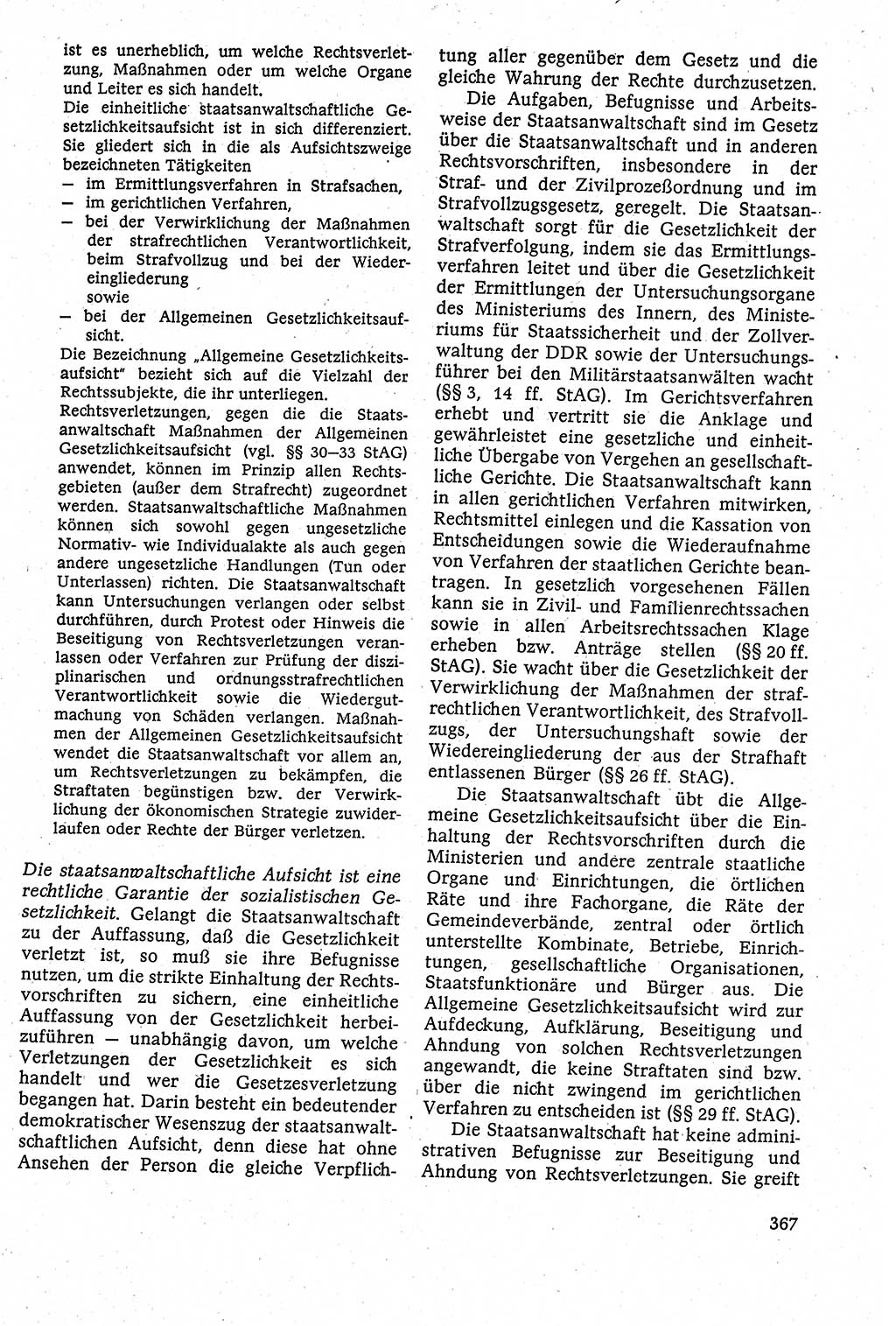 Staatsrecht der DDR [Deutsche Demokratische Republik (DDR)], Lehrbuch 1984, Seite 367 (St.-R. DDR Lb. 1984, S. 367)