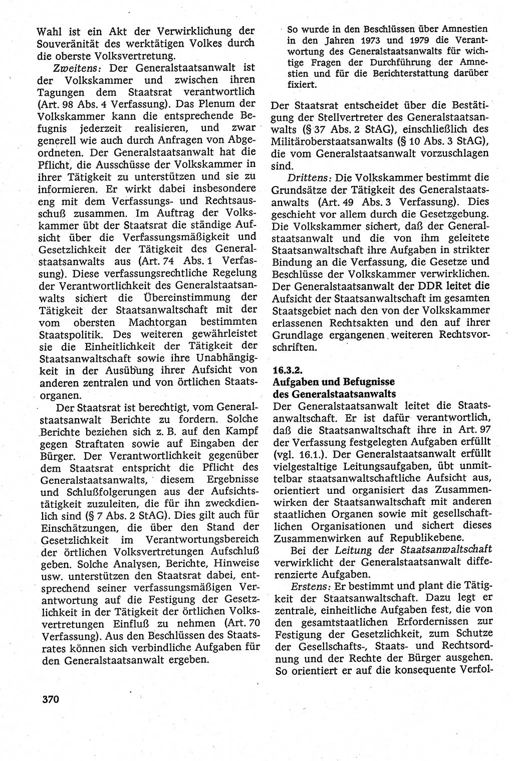 Staatsrecht der DDR [Deutsche Demokratische Republik (DDR)], Lehrbuch 1984, Seite 370 (St.-R. DDR Lb. 1984, S. 370)