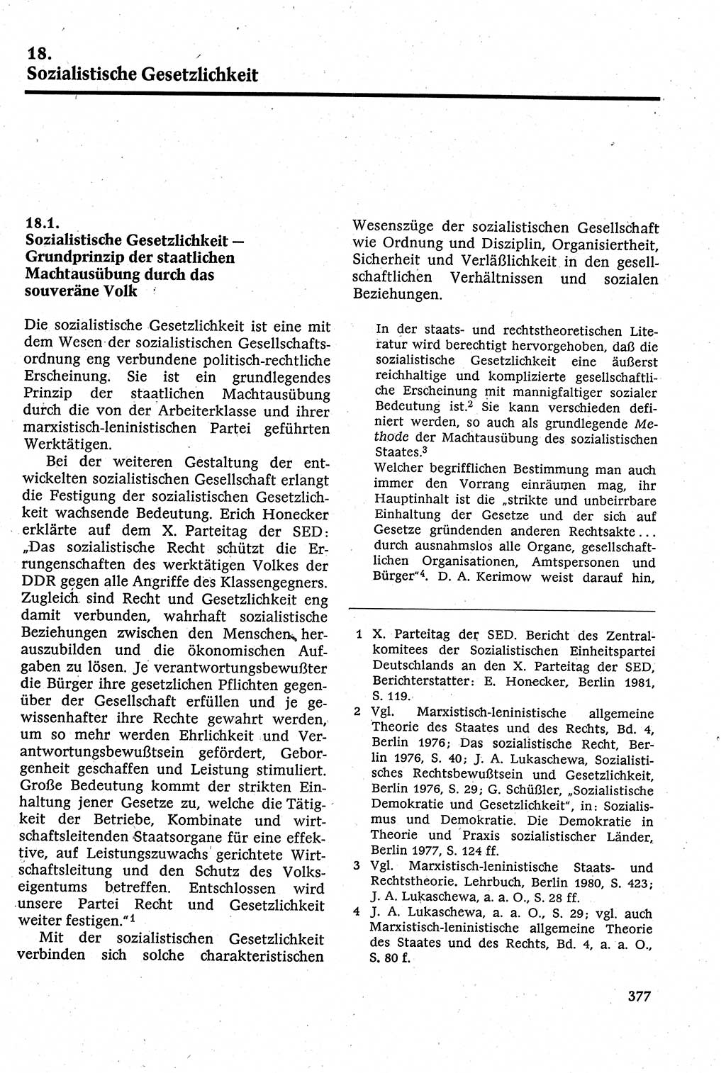 Staatsrecht der DDR [Deutsche Demokratische Republik (DDR)], Lehrbuch 1984, Seite 377 (St.-R. DDR Lb. 1984, S. 377)