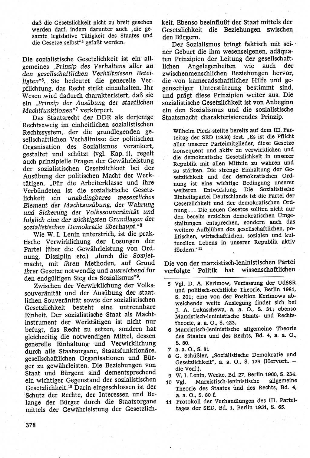 Staatsrecht der DDR [Deutsche Demokratische Republik (DDR)], Lehrbuch 1984, Seite 378 (St.-R. DDR Lb. 1984, S. 378)