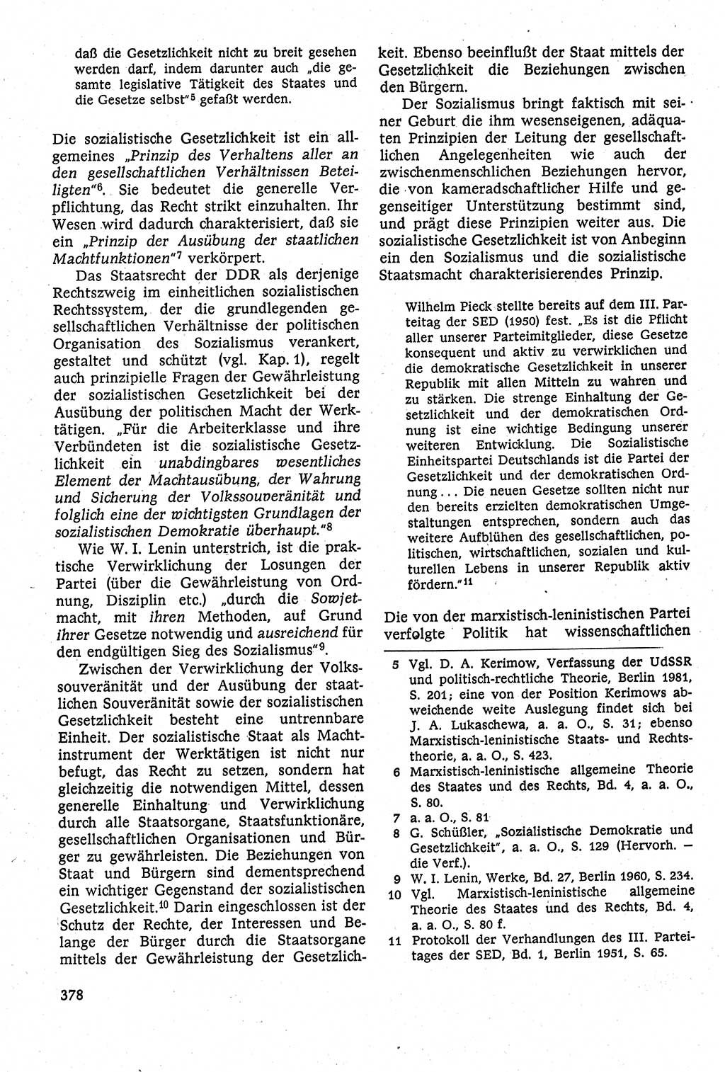 Staatsrecht der DDR [Deutsche Demokratische Republik (DDR)], Lehrbuch 1984, Seite 378 (St.-R. DDR Lb. 1984, S. 378)