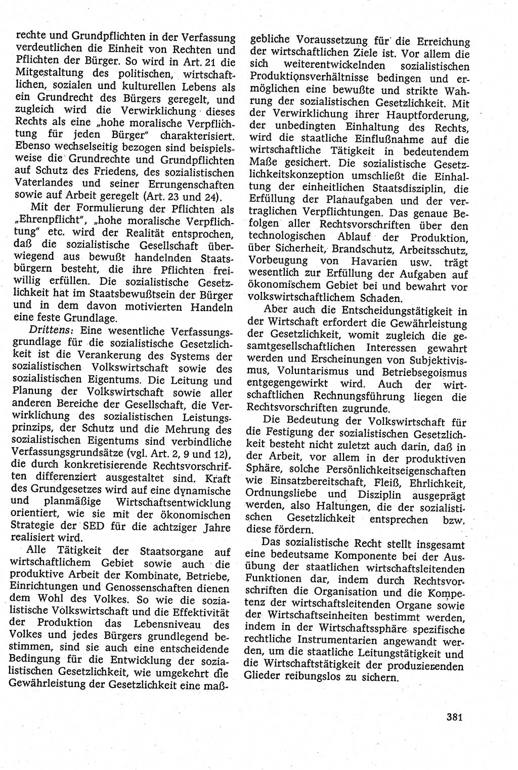 Staatsrecht der DDR [Deutsche Demokratische Republik (DDR)], Lehrbuch 1984, Seite 381 (St.-R. DDR Lb. 1984, S. 381)