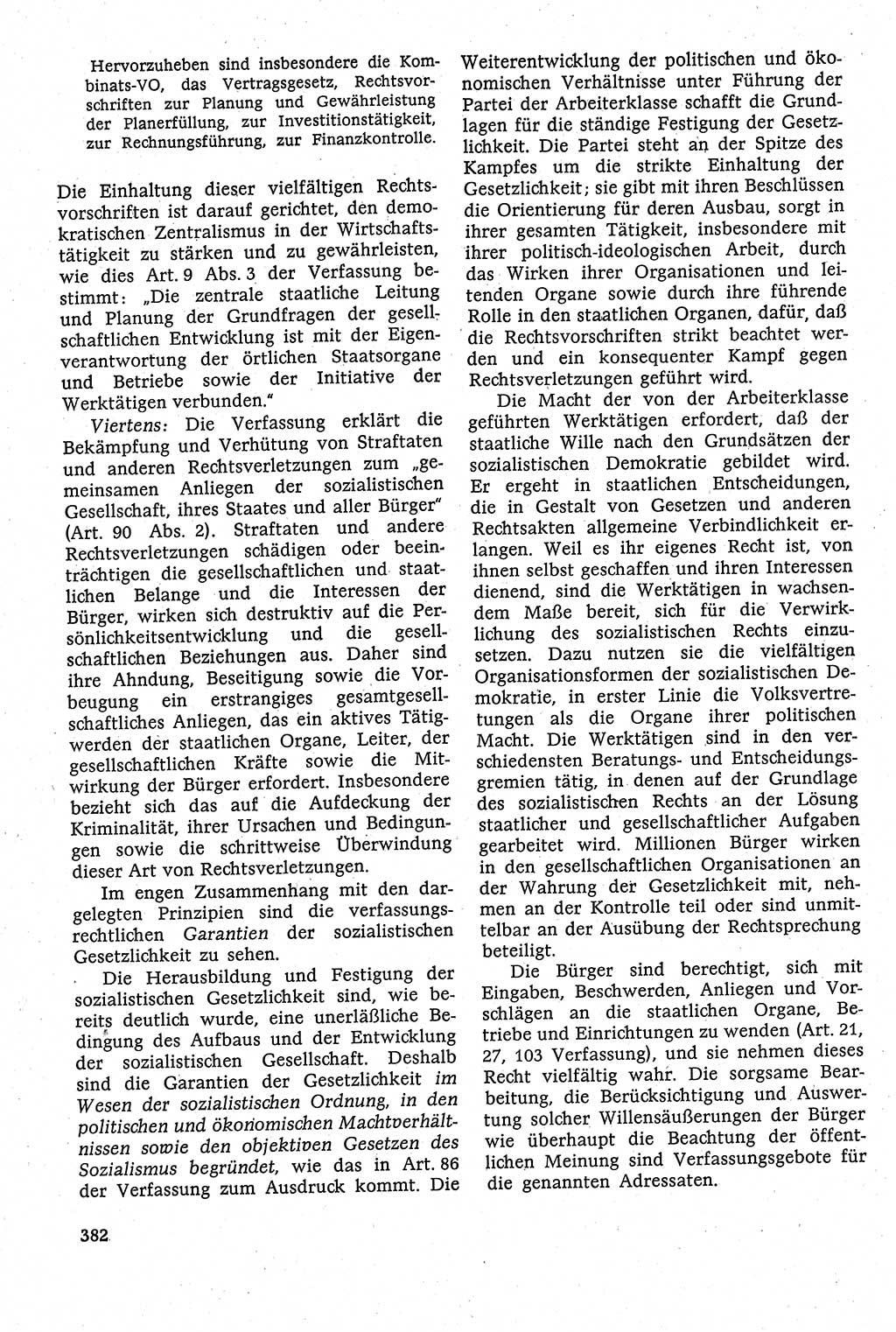 Staatsrecht der DDR [Deutsche Demokratische Republik (DDR)], Lehrbuch 1984, Seite 382 (St.-R. DDR Lb. 1984, S. 382)