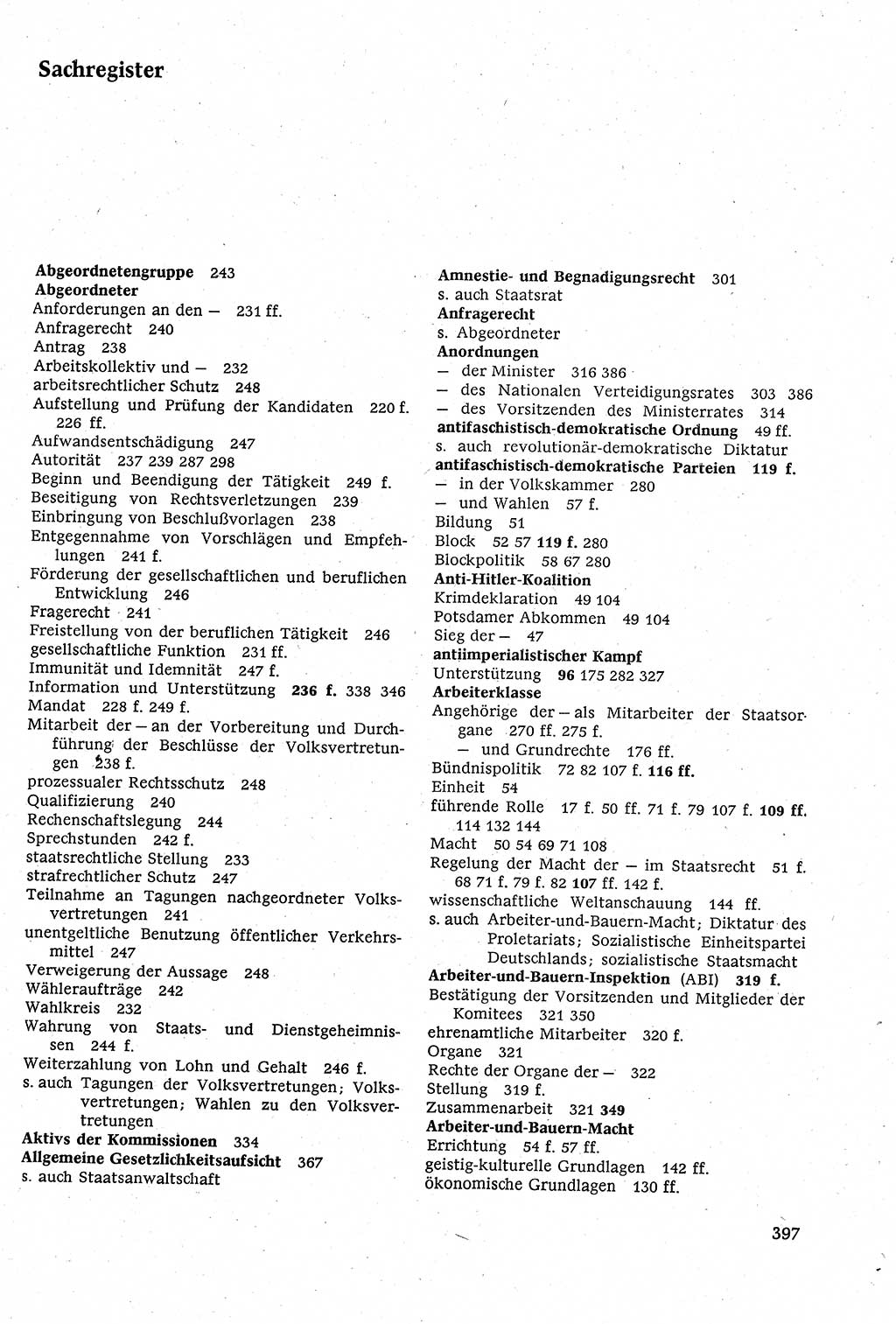 Staatsrecht der DDR [Deutsche Demokratische Republik (DDR)], Lehrbuch 1984, Seite 397 (St.-R. DDR Lb. 1984, S. 397)