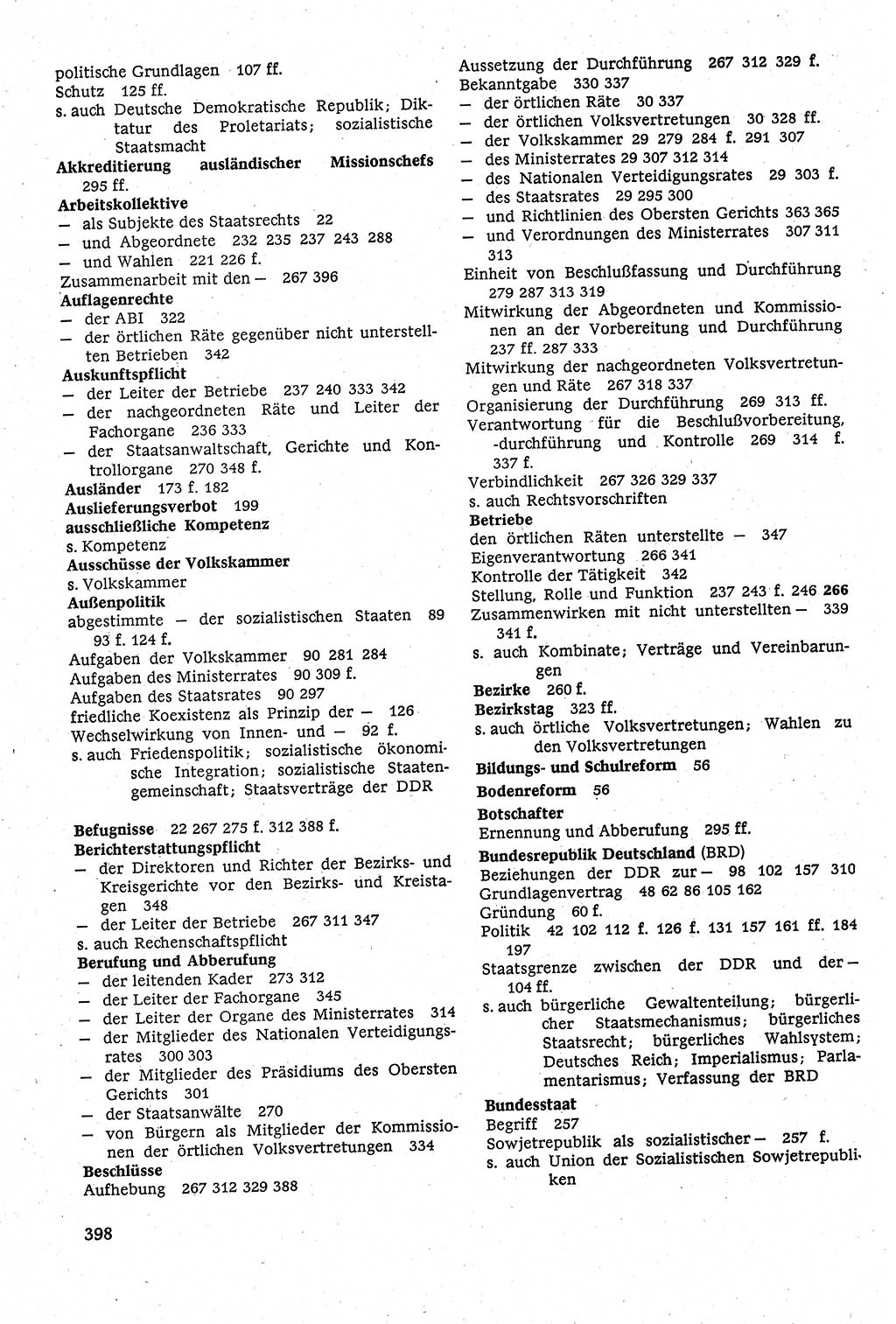 Staatsrecht der DDR [Deutsche Demokratische Republik (DDR)], Lehrbuch 1984, Seite 398 (St.-R. DDR Lb. 1984, S. 398)