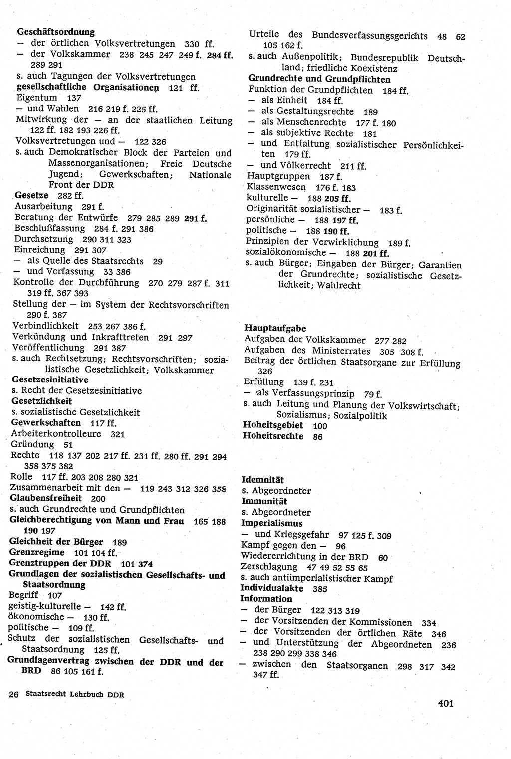 Staatsrecht der DDR [Deutsche Demokratische Republik (DDR)], Lehrbuch 1984, Seite 401 (St.-R. DDR Lb. 1984, S. 401)