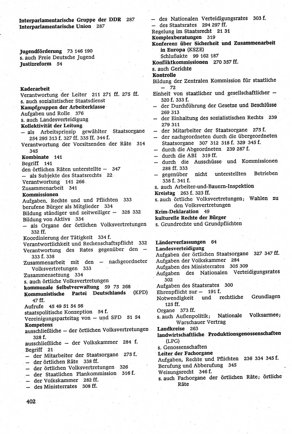 Staatsrecht der DDR [Deutsche Demokratische Republik (DDR)], Lehrbuch 1984, Seite 402 (St.-R. DDR Lb. 1984, S. 402)