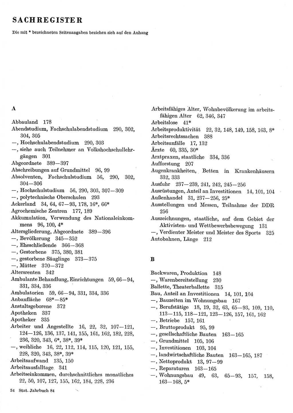 Statistisches Jahrbuch der Deutschen Demokratischen Republik (DDR) 1984, Seite 1 (Stat. Jb. DDR 1984, S. 1)