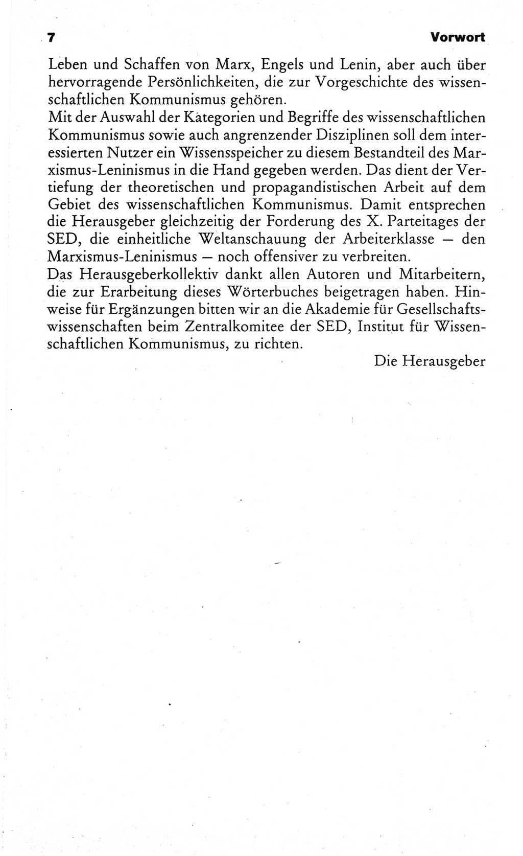 Wörterbuch des wissenschaftlichen Kommunismus [Deutsche Demokratische Republik (DDR)] 1984, Seite 7 (Wb. wiss. Komm. DDR 1984, S. 7)