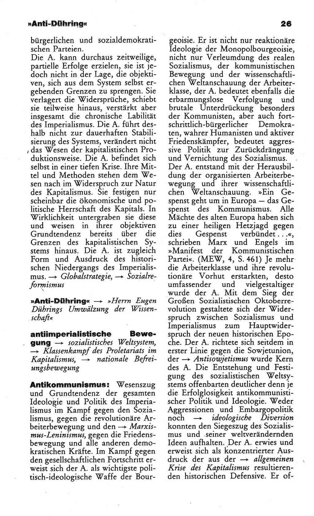 Wörterbuch des wissenschaftlichen Kommunismus [Deutsche Demokratische Republik (DDR)] 1984, Seite 26 (Wb. wiss. Komm. DDR 1984, S. 26)