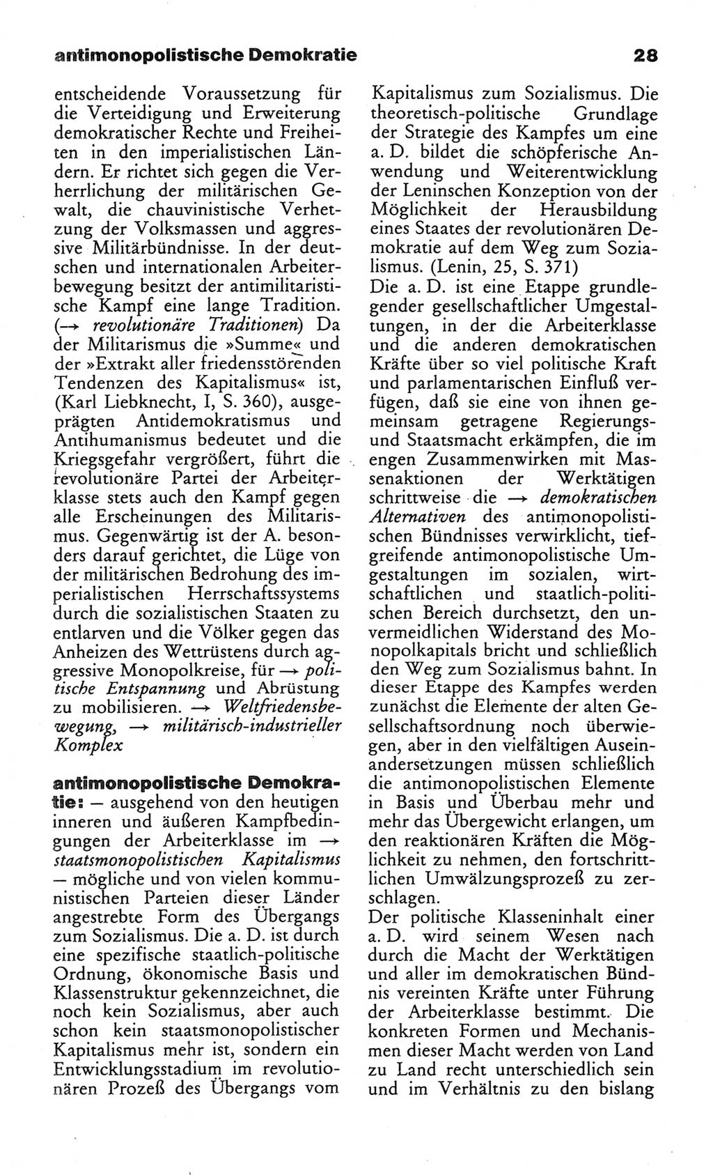 Wörterbuch des wissenschaftlichen Kommunismus [Deutsche Demokratische Republik (DDR)] 1984, Seite 28 (Wb. wiss. Komm. DDR 1984, S. 28)
