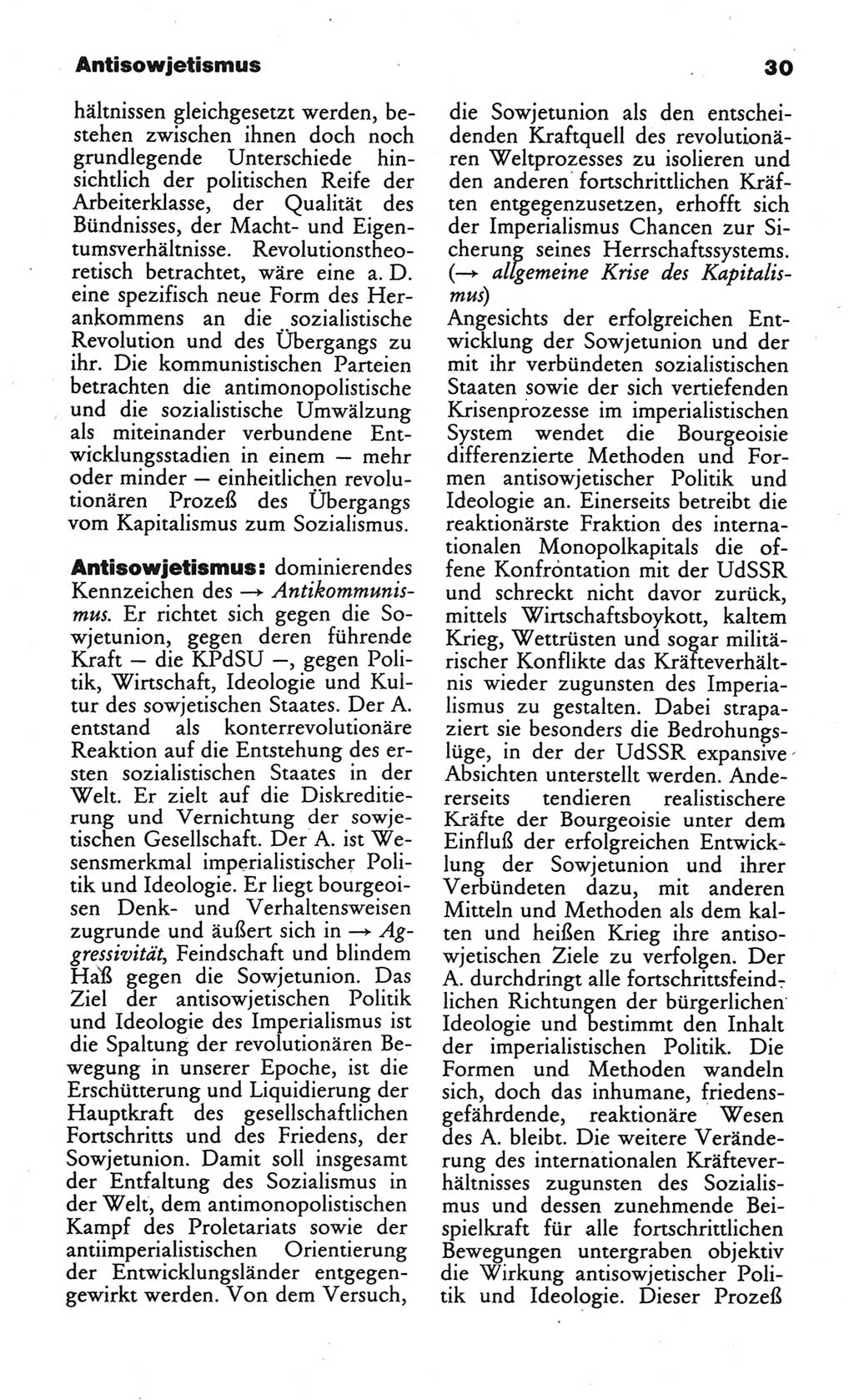 Wörterbuch des wissenschaftlichen Kommunismus [Deutsche Demokratische Republik (DDR)] 1984, Seite 30 (Wb. wiss. Komm. DDR 1984, S. 30)