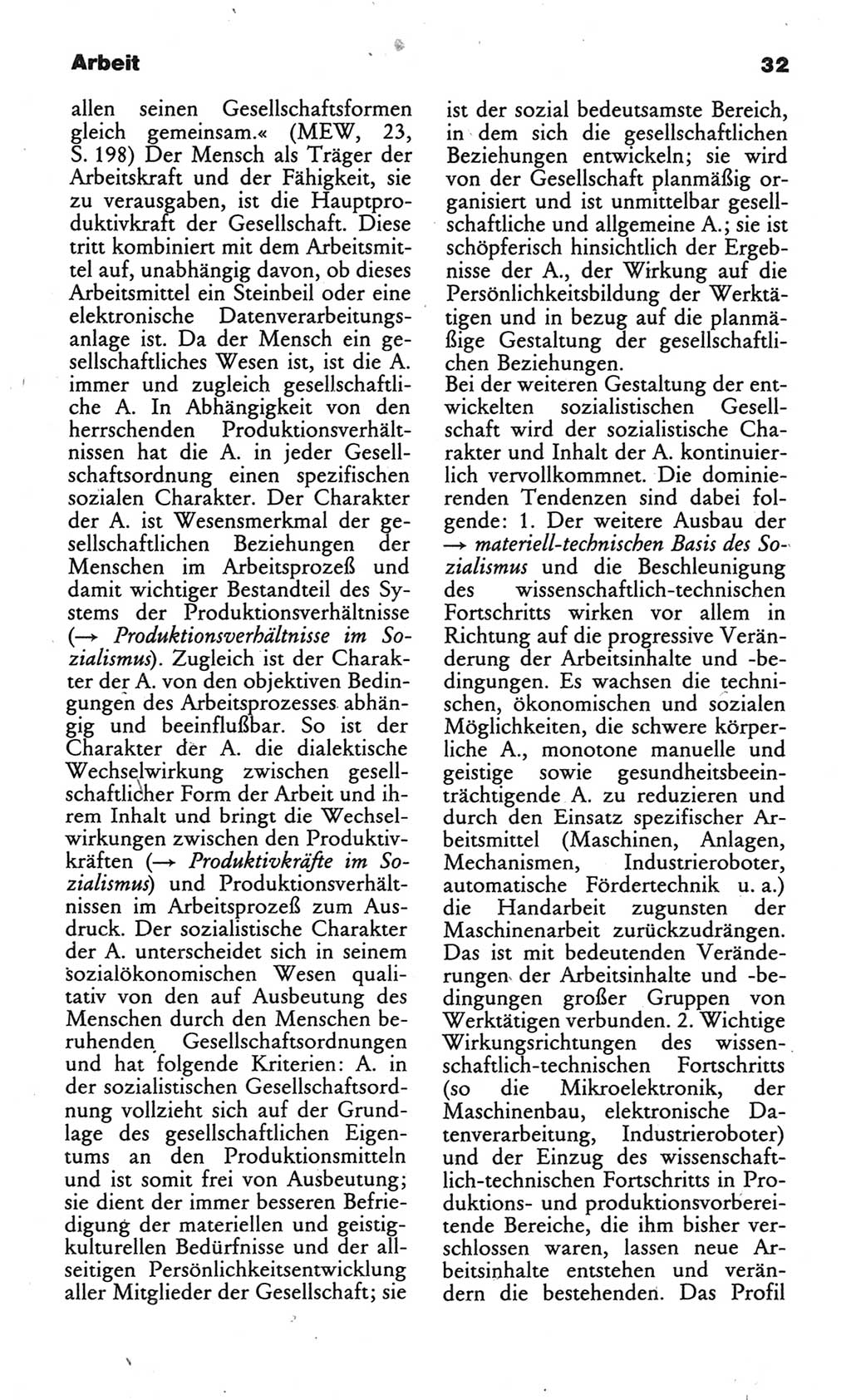 Wörterbuch des wissenschaftlichen Kommunismus [Deutsche Demokratische Republik (DDR)] 1984, Seite 32 (Wb. wiss. Komm. DDR 1984, S. 32)