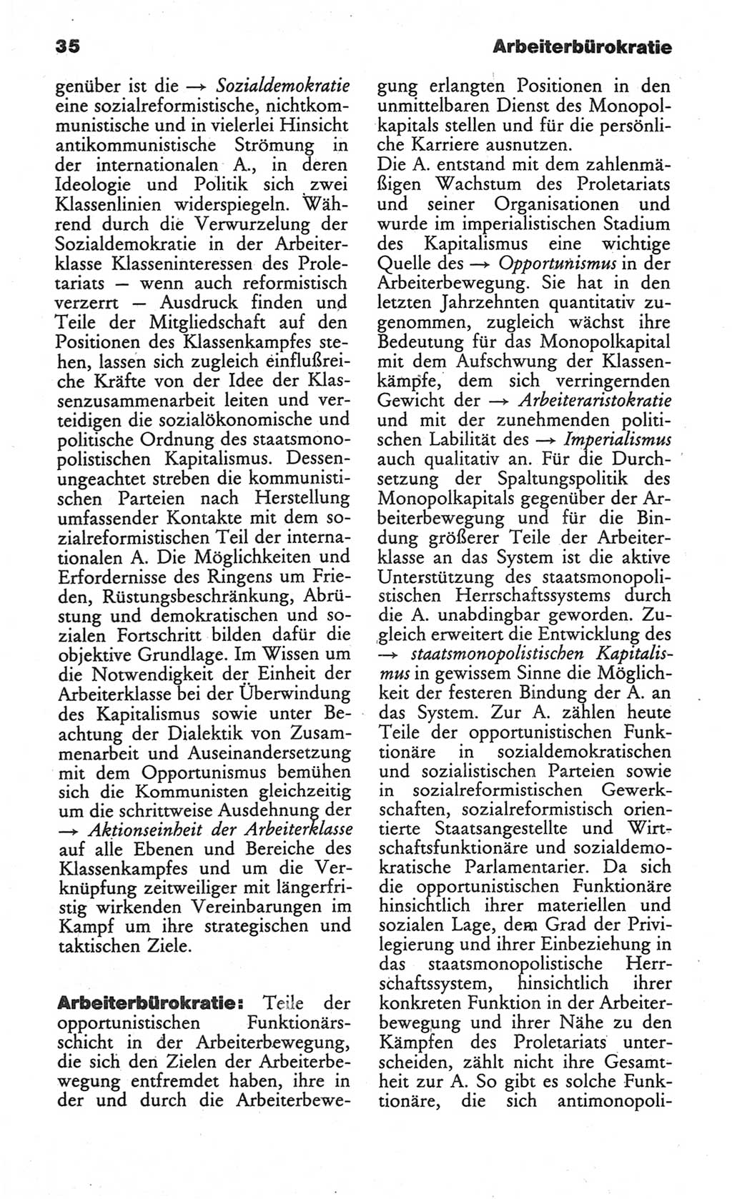 Wörterbuch des wissenschaftlichen Kommunismus [Deutsche Demokratische Republik (DDR)] 1984, Seite 35 (Wb. wiss. Komm. DDR 1984, S. 35)