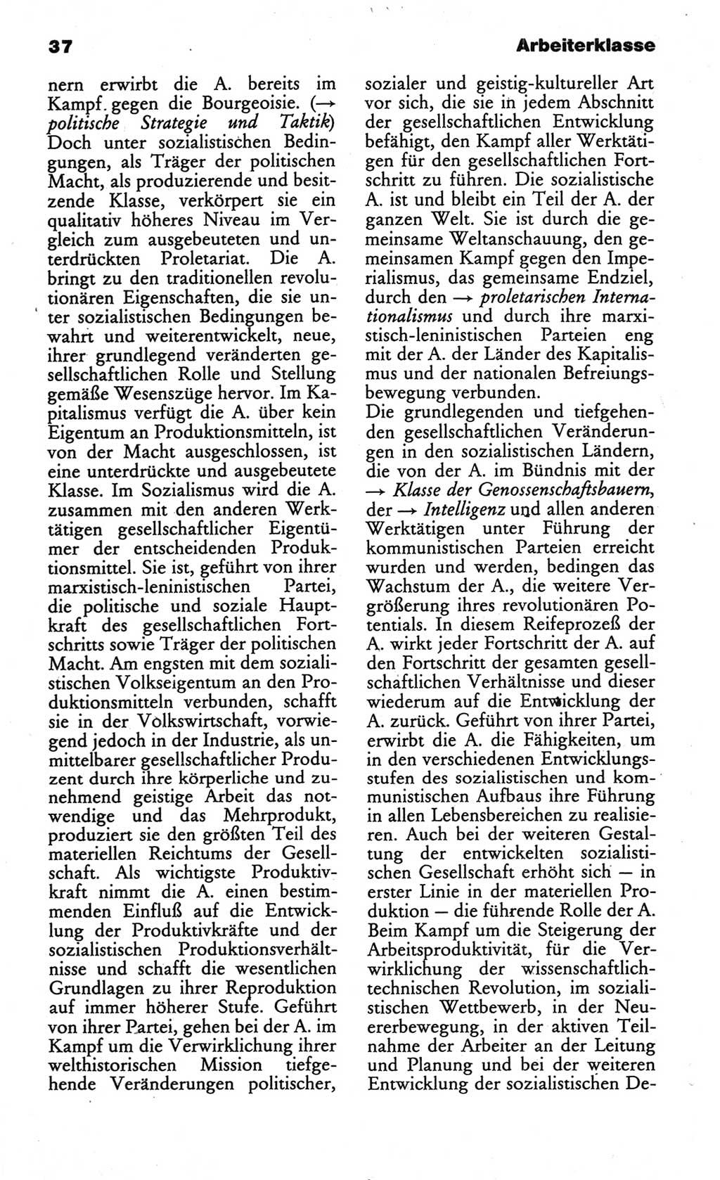 Wörterbuch des wissenschaftlichen Kommunismus [Deutsche Demokratische Republik (DDR)] 1984, Seite 37 (Wb. wiss. Komm. DDR 1984, S. 37)