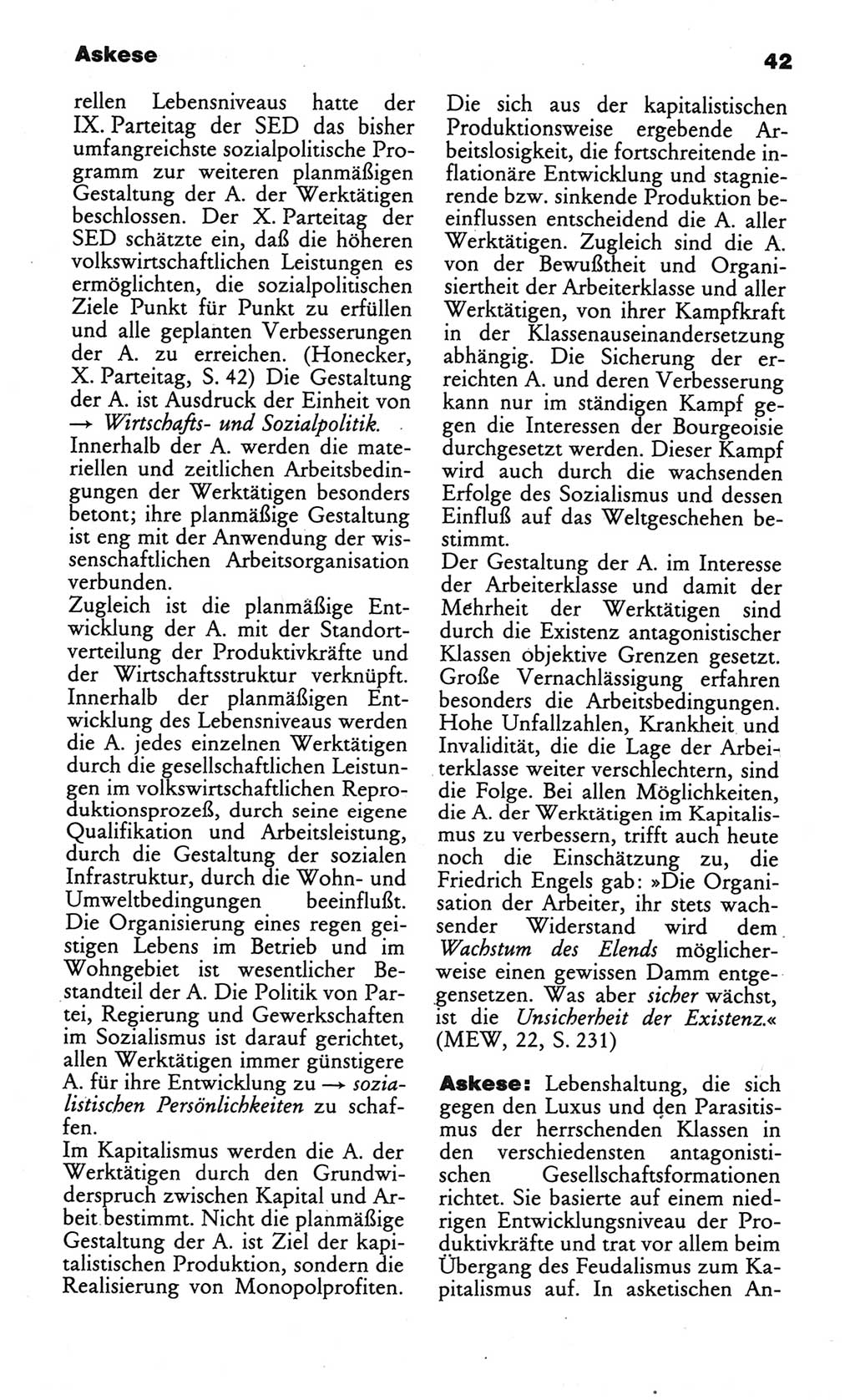 Wörterbuch des wissenschaftlichen Kommunismus [Deutsche Demokratische Republik (DDR)] 1984, Seite 42 (Wb. wiss. Komm. DDR 1984, S. 42)