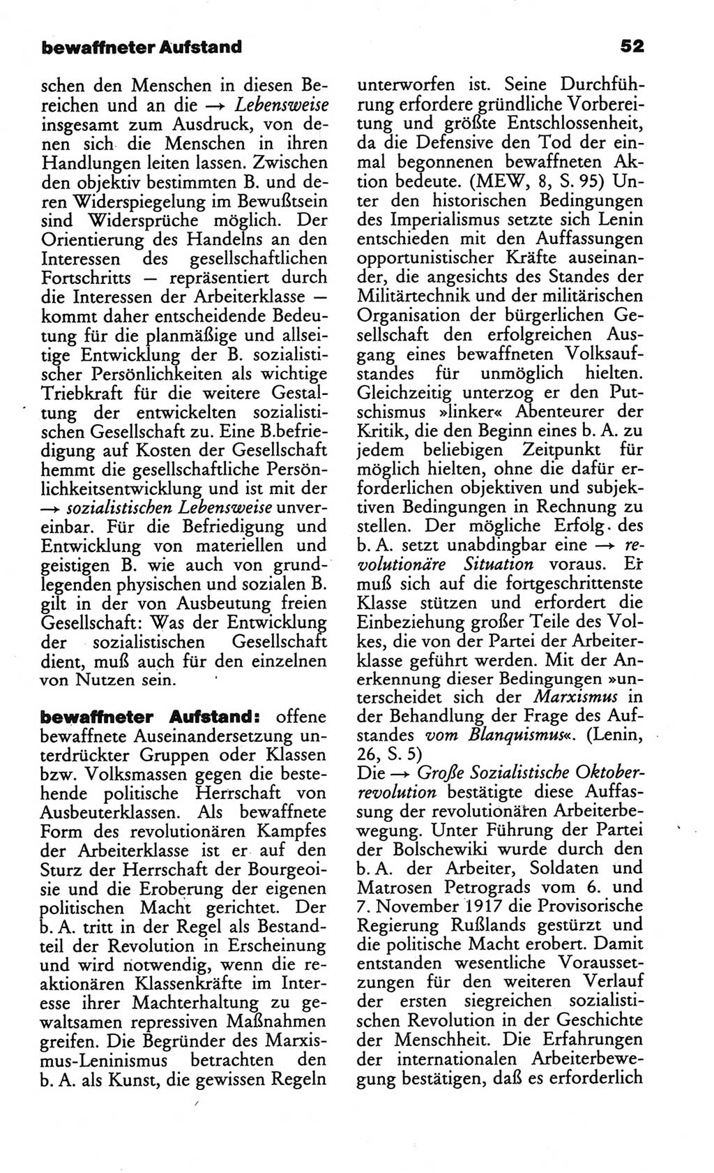 Wörterbuch des wissenschaftlichen Kommunismus [Deutsche Demokratische Republik (DDR)] 1984, Seite 52 (Wb. wiss. Komm. DDR 1984, S. 52)