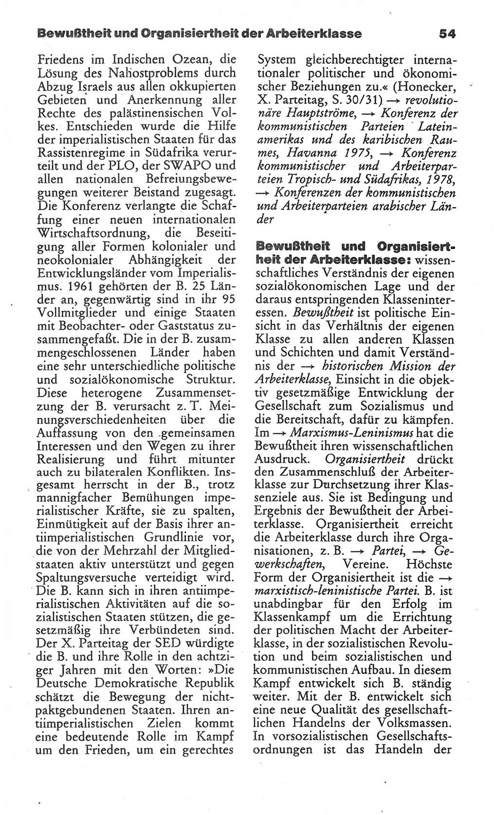 Wörterbuch des wissenschaftlichen Kommunismus [Deutsche Demokratische Republik (DDR)] 1984, Seite 54 (Wb. wiss. Komm. DDR 1984, S. 54)