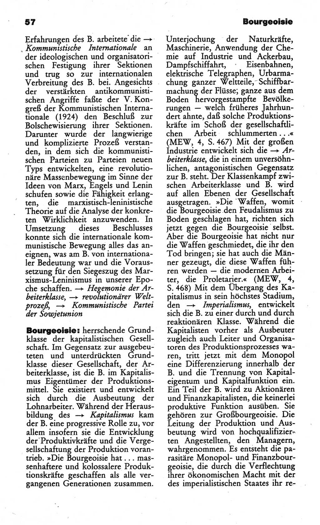 Wörterbuch des wissenschaftlichen Kommunismus [Deutsche Demokratische Republik (DDR)] 1984, Seite 57 (Wb. wiss. Komm. DDR 1984, S. 57)