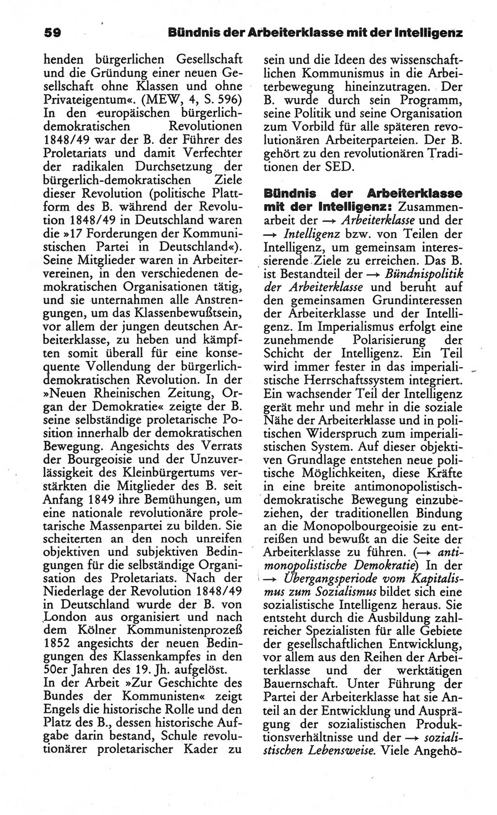 Wörterbuch des wissenschaftlichen Kommunismus [Deutsche Demokratische Republik (DDR)] 1984, Seite 59 (Wb. wiss. Komm. DDR 1984, S. 59)