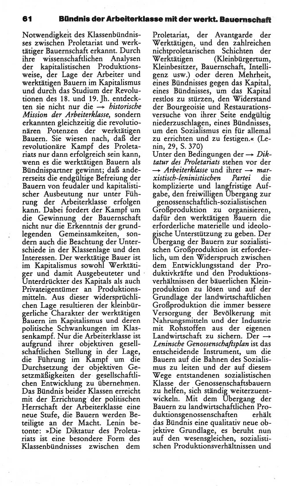 Wörterbuch des wissenschaftlichen Kommunismus [Deutsche Demokratische Republik (DDR)] 1984, Seite 61 (Wb. wiss. Komm. DDR 1984, S. 61)