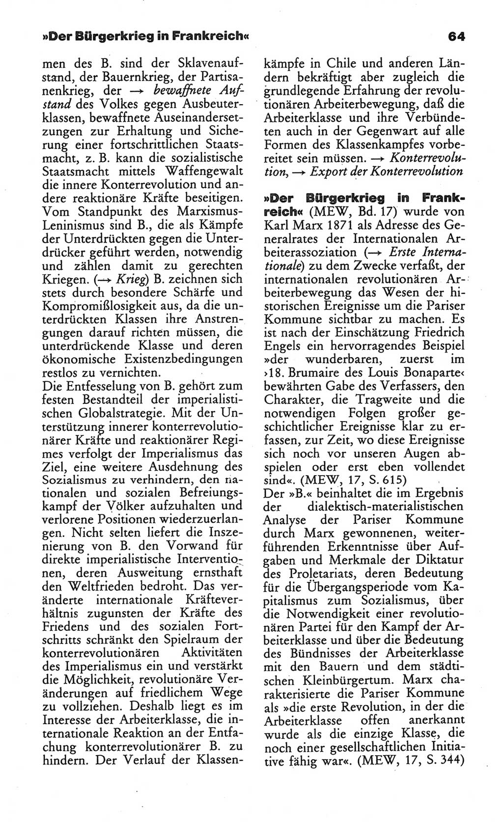 Wörterbuch des wissenschaftlichen Kommunismus [Deutsche Demokratische Republik (DDR)] 1984, Seite 64 (Wb. wiss. Komm. DDR 1984, S. 64)